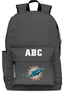 Miami Dolphins Grey Personalized Monogram Campus Backpack