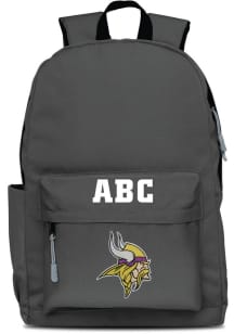 Minnesota Vikings Grey Personalized Monogram Campus Backpack