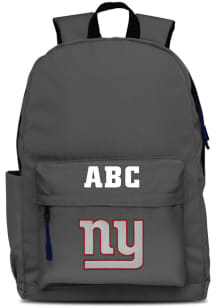 New York Giants Grey Personalized Monogram Campus Backpack