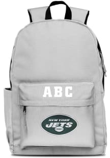 New York Jets Grey Personalized Monogram Campus Backpack