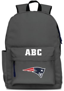 New England Patriots Grey Personalized Monogram Campus Backpack