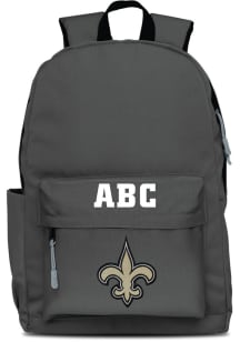 New Orleans Saints Grey Personalized Monogram Campus Backpack