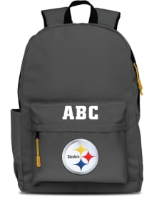 Pittsburgh Steelers Grey Personalized Monogram Campus Backpack