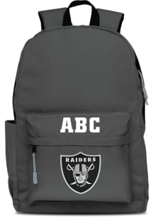 Las Vegas Raiders Grey Personalized Monogram Campus Backpack