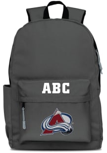 Colorado Avalanche Grey Personalized Monogram Campus Backpack