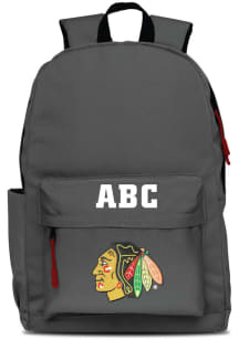 Chicago Blackhawks Grey Personalized Monogram Campus Backpack