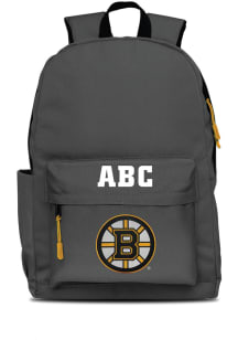 Boston Bruins Grey Personalized Monogram Campus Backpack