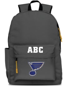 St Louis Blues Grey Personalized Monogram Campus Backpack