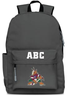 Arizona Coyotes Grey Personalized Monogram Campus Backpack