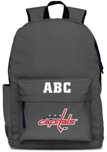 Washington Capitals Grey Personalized Monogram Campus Backpack