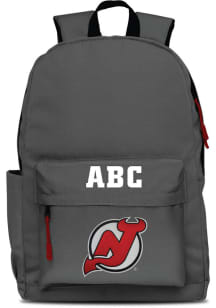New Jersey Devils Grey Personalized Monogram Campus Backpack