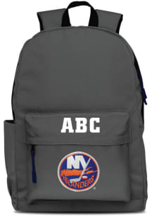 New York Islanders Grey Personalized Monogram Campus Backpack