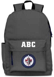 Winnipeg Jets Grey Personalized Monogram Campus Backpack