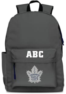 Toronto Maple Leafs Grey Personalized Monogram Campus Backpack
