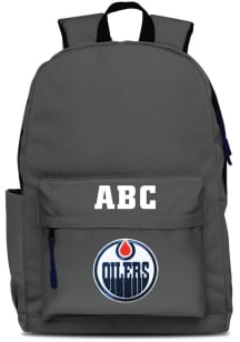 Edmonton Oilers Grey Personalized Monogram Campus Backpack