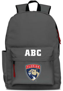 Florida Panthers Grey Personalized Monogram Campus Backpack