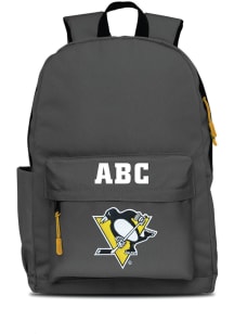 Pittsburgh Penguins Grey Personalized Monogram Campus Backpack