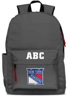 New York Rangers Grey Personalized Monogram Campus Backpack
