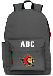 Ottawa Senators Grey Personalized Monogram Campus Backpack