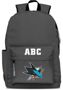 San Jose Sharks Grey Personalized Monogram Campus Backpack