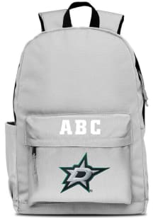 Dallas Stars Grey Personalized Monogram Campus Backpack