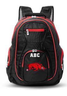 Arkansas Razorbacks Black Personalized Monogram Premium Backpack