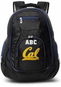 Cal Golden Bears Black Personalized Monogram Premium Backpack