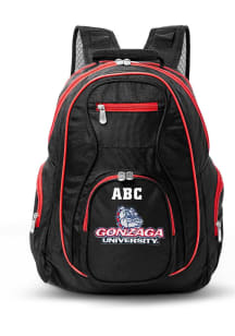 Gonzaga Bulldogs Black Personalized Monogram Premium Color Trim Backpack