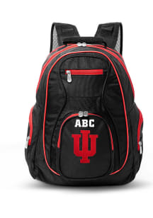 Personalized Monogram Premium Color Trim Indiana Hoosiers Backpack - Black
