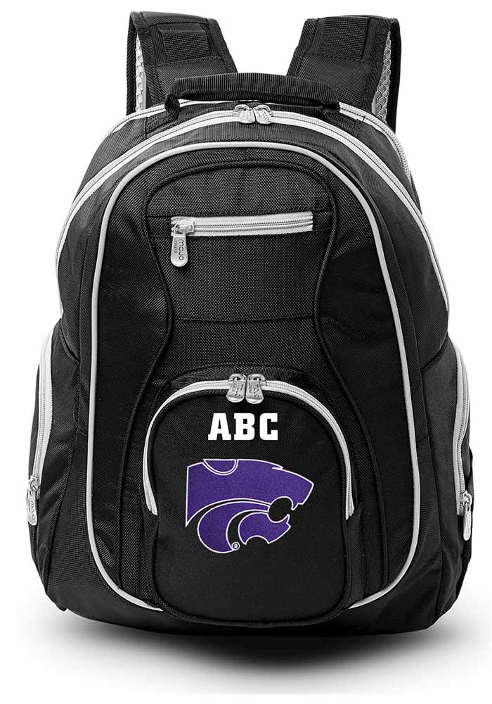 K-State Wildcats Black Personalized Monogram Premium Backpack