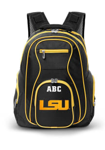LSU Tigers Black Personalized Monogram Premium Backpack