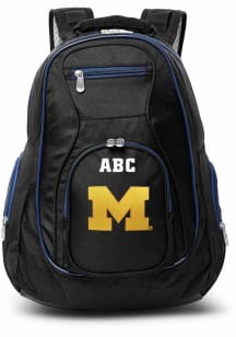 Michigan Wolverines Black Personalized Monogram Premium Backpack