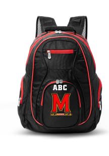 Maryland Terrapins Black Personalized Monogram Premium Backpack
