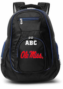 Ole Miss Rebels Black Personalized Monogram Premium Backpack