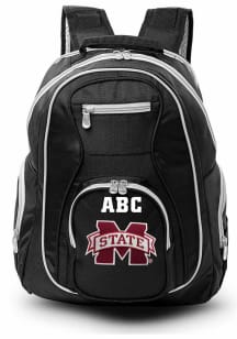 Mississippi State Bulldogs Black Personalized Monogram Premium Backpack