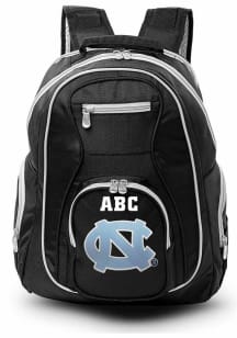 North Carolina Tar Heels Black Personalized Monogram Premium Backpack