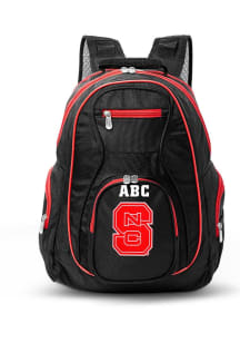 NC State Wolfpack Black Personalized Monogram Premium Backpack