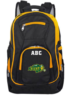North Dakota State Bison Black Personalized Monogram Premium Backpack
