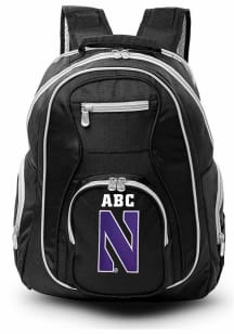 Northwestern Wildcats Black Personalized Monogram Premium Backpack