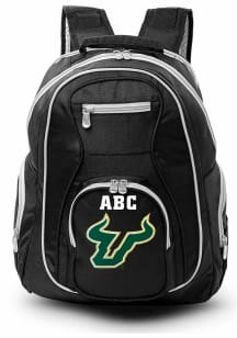 South Florida Bulls Black Personalized Monogram Premium Backpack