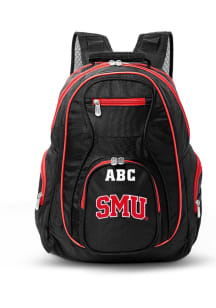 SMU Mustangs Black Personalized Monogram Premium Backpack