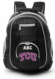 TCU Horned Frogs Black Personalized Monogram Premium Backpack