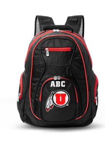 Utah Utes Black Personalized Monogram Premium Backpack
