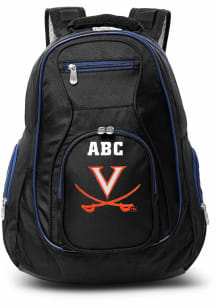 Virginia Cavaliers Black Personalized Monogram Premium Backpack