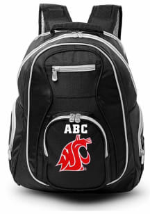 Washington State Cougars Black Personalized Monogram Premium Backpack