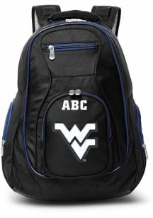 West Virginia Mountaineers Black Personalized Monogram Premium Backpack