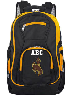 Wyoming Cowboys Black Personalized Monogram Premium Backpack