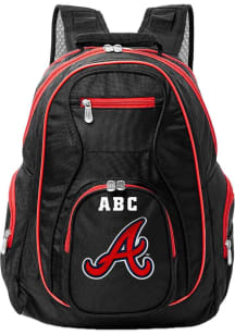 Atlanta Braves Black Personalized Monogram Premium Backpack