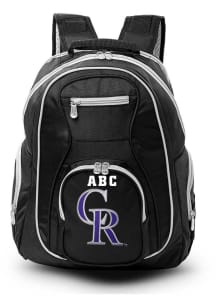 Colorado Rockies Black Personalized Monogram Premium Backpack