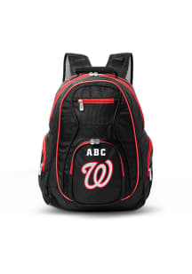 Washington Nationals Black Personalized Monogram Premium Backpack